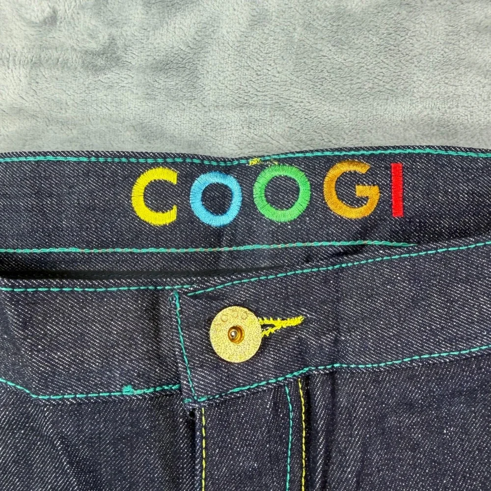 Vintage COOGI Embroidered Straight Jeans Men's 40x34 Dark Blue Denim Pants NEW
